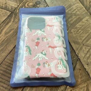 Pink Christmas Dog Pattern IPhone 15 Pro Case